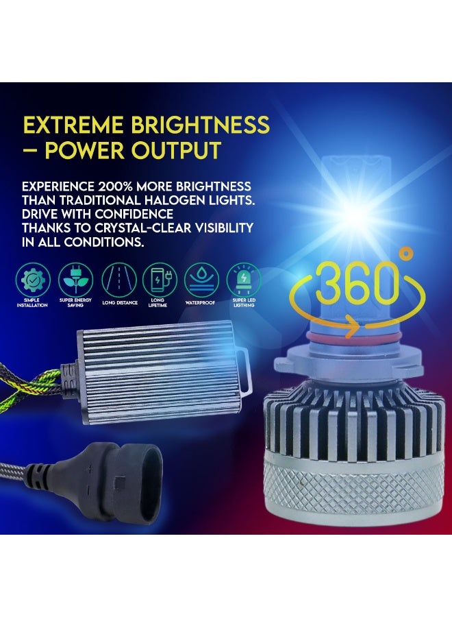 طقم لمبات ليد أمامية A150 عالية القوة 360 درجة (قطعتين) – 9006 | 300 واط | شعاع أحادي | 6000 كلفن مع درايفر | ضمان دولي لمدة 6 أشهر - Image 5